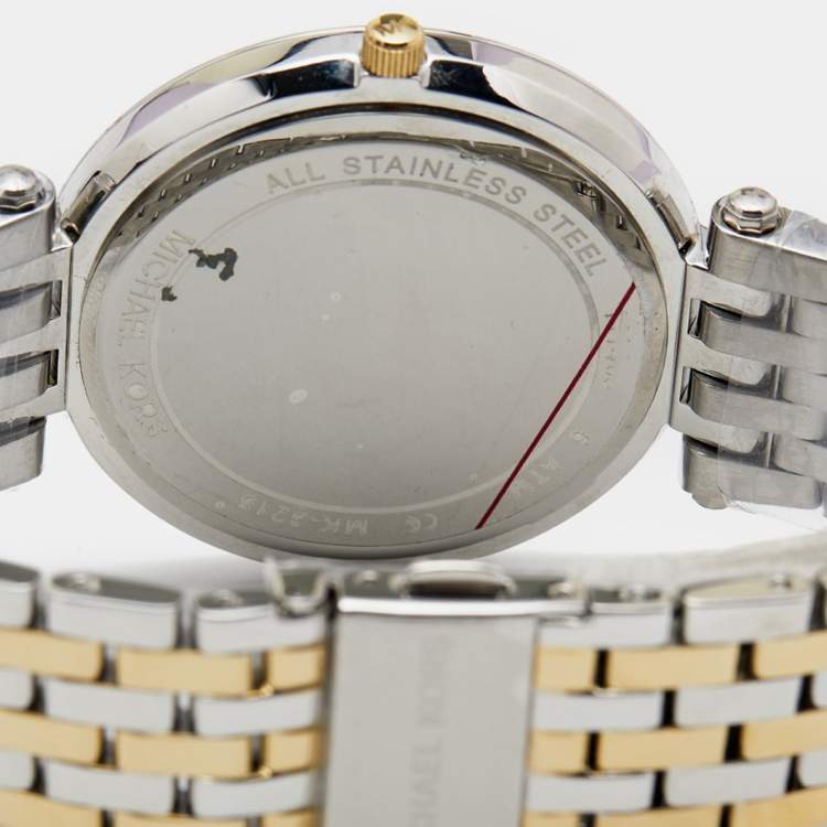 Pre Owned Michael Kors Silver Two Tone Stainless Steel Darci MK3215 Women's Wristwatch 39 mm