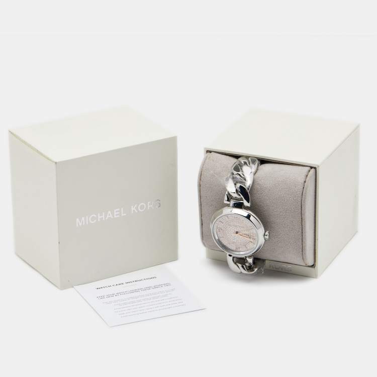 Pre Owned Michael Kors Champagne Stainless Steel MK-3866 Women's Wristwatch 38 mm