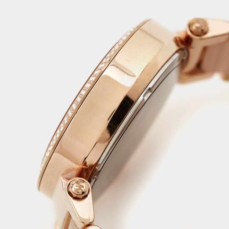 Pre Owned Michael Kors Champagne Gold Plated Stainless Steel Acetate Parker MK5896 Women's Wristwatch 39 mm