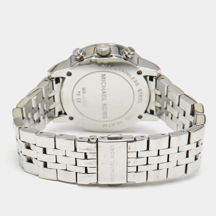 Pre Owned Michael Kors Mother of Pearl Stainless Steel Ritz MK5020 Women's Wristwatch 38 mm