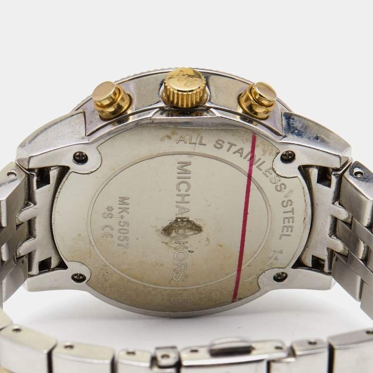 مملوكة مسبقًا Michael Kors White Mother Of Pearl Two-Tone Stainless Steel Ritz MK5057 Women's Wristwatch 38 mm