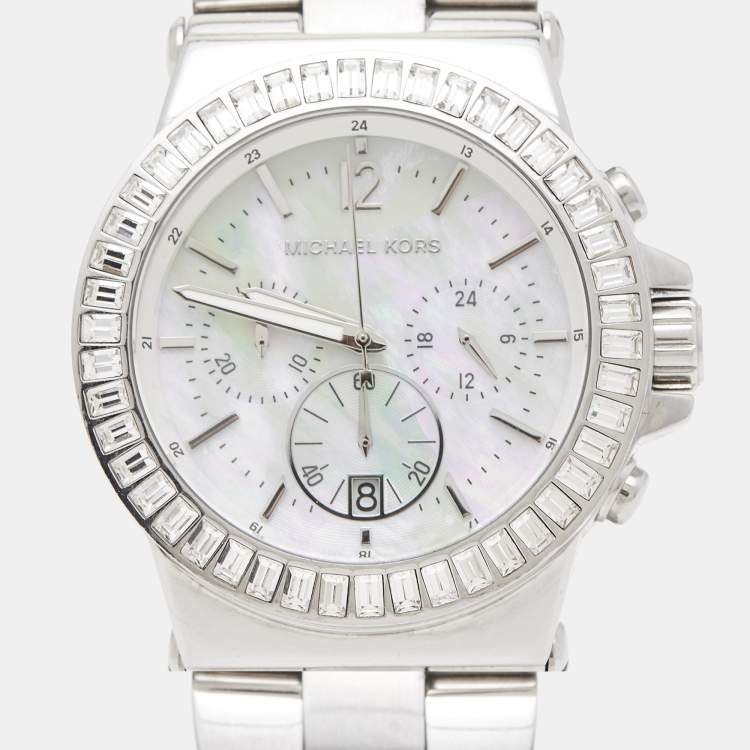 Pre Owned Michael Kors Mother of Pearl Stainless Steel MK5411 Women's Wristwatch 42 mm