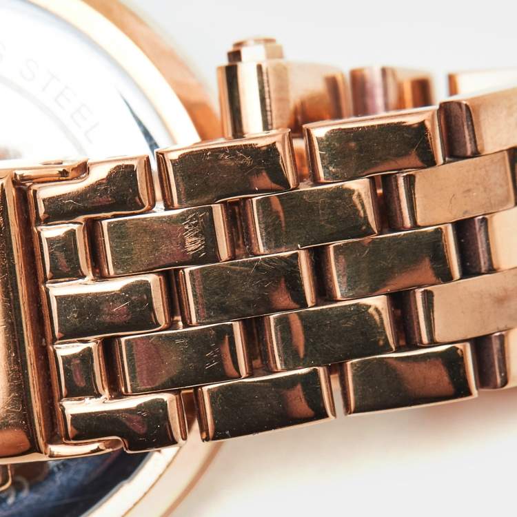 Pre Owned Michael Kors Rose Gold Plated Stainless Steel Darci MK3366 Women's Wristwatch 33 mm