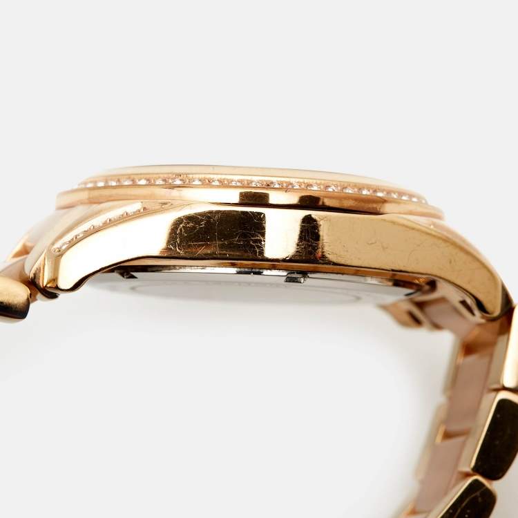 Pre Owned Michael Kors Champagne Gold Plated Stainless Steel Acetate  Blair MK5943 Women's Wristwatch 38 mm