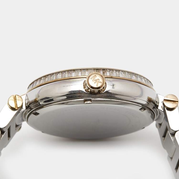 Pre Owned Michael Kors Black Two Tone Stainless Steel Skylar MK5957 Women's Wristwatch 41 mm
