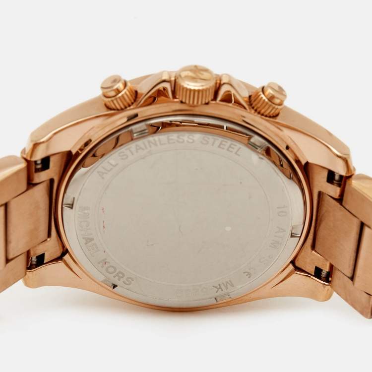 Pre Owned Michael Kors Rose Gold Tone Stainless Steel Blair Chronograph MK5263 Women's Wristwatch 39 mm