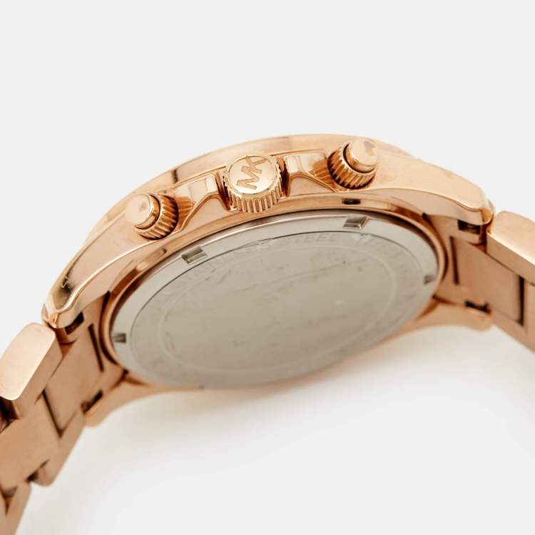 Pre Owned Michael Kors Rose Gold Tone Stainless Steel Blair Chronograph MK5263 Women's Wristwatch 39 mm