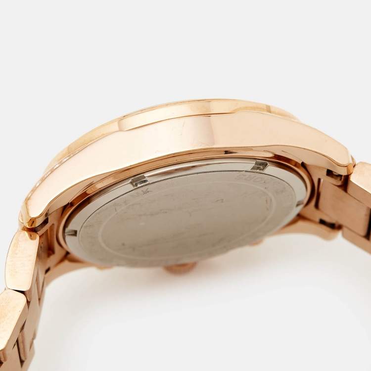 Pre Owned Michael Kors Rose Gold Tone Stainless Steel Blair Chronograph MK5263 Women's Wristwatch 39 mm
