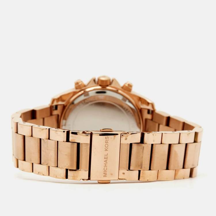 Pre Owned Michael Kors Rose Gold Tone Stainless Steel Blair Chronograph MK5263 Women's Wristwatch 39 mm