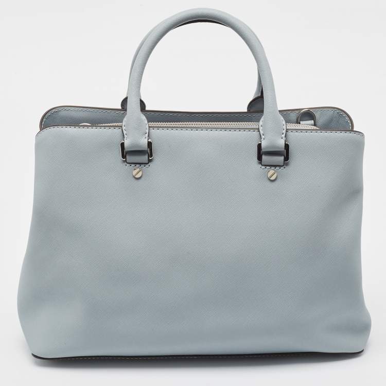 مملوكة مسبقًا MICHAEL Michael Kors Light Blue Leather Savannah Tote