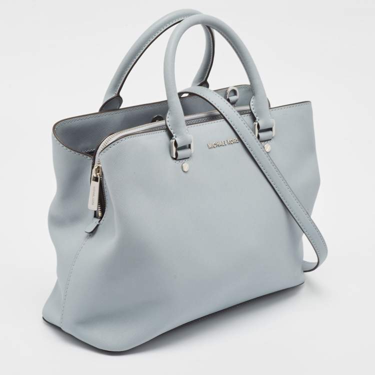 مملوكة مسبقًا MICHAEL Michael Kors Light Blue Leather Savannah Tote