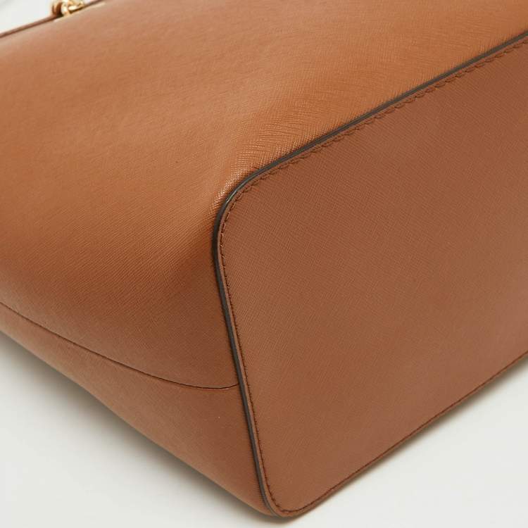 Pre Owned MICHAEL Michael Kors Brown Leather Large Shania Chain Tote