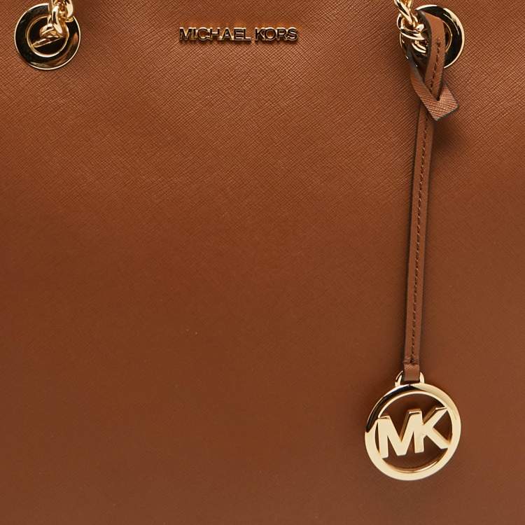 Pre Owned MICHAEL Michael Kors Brown Leather Large Shania Chain Tote