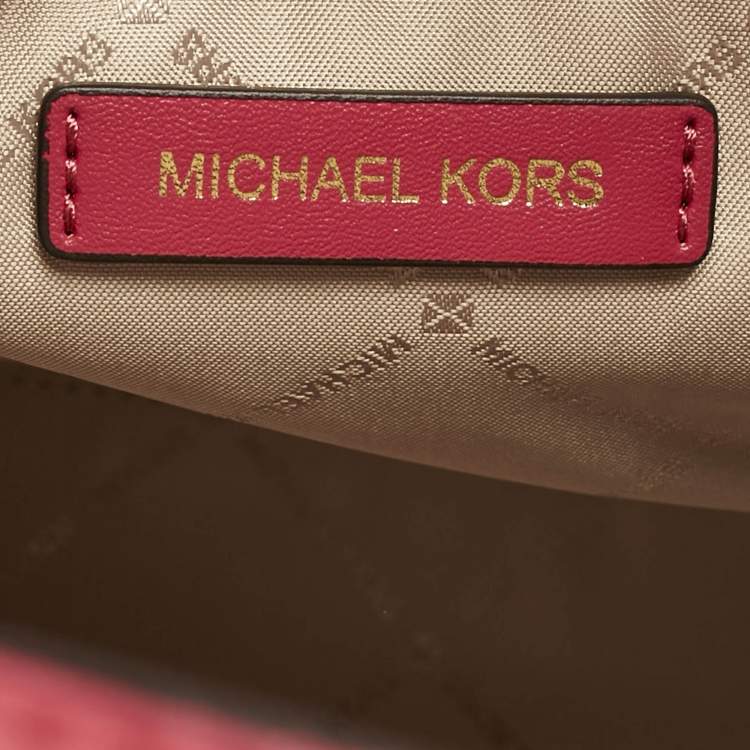 مملوكة مسبقًا MICHAEL Michael Kors Pink Signature Coated Canvas and Leather Medium Mirella EW Tote