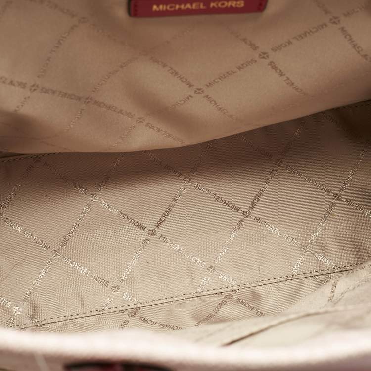 مملوكة مسبقًا MICHAEL Michael Kors Pink Signature Coated Canvas and Leather Medium Mirella EW Tote
