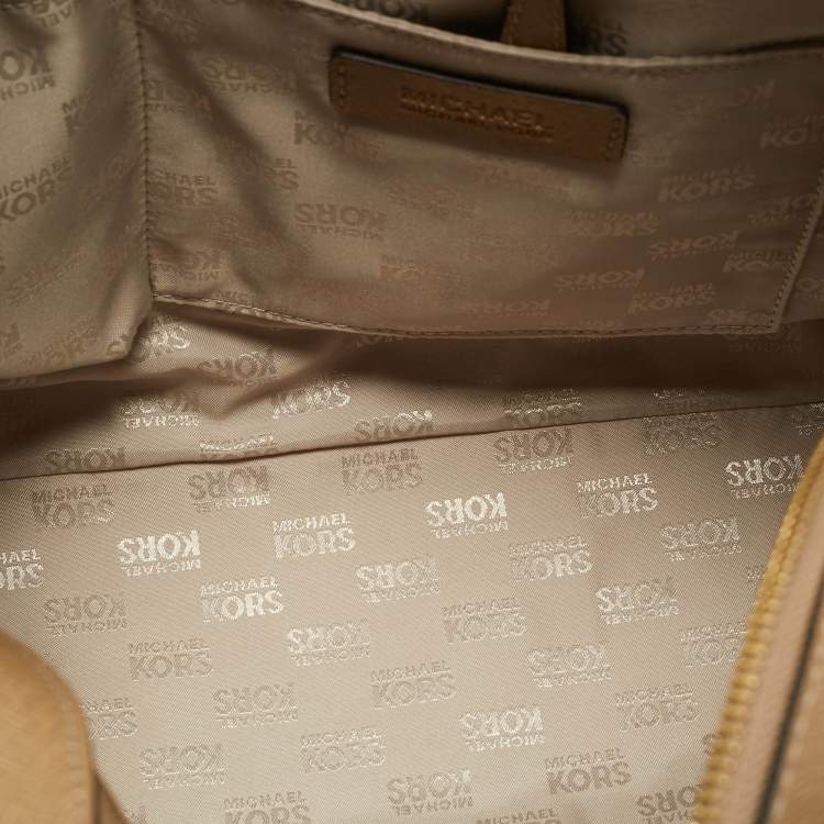 Pre Owned MICHAEL Michael Kors Beige Leather Large Sandrine Satchel