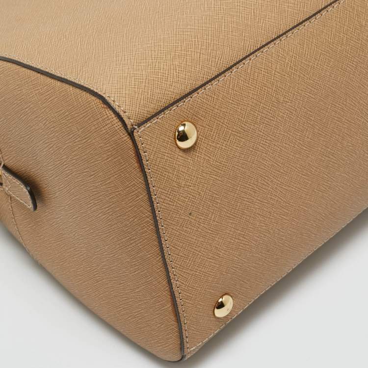 Pre Owned MICHAEL Michael Kors Beige Leather Large Sandrine Satchel