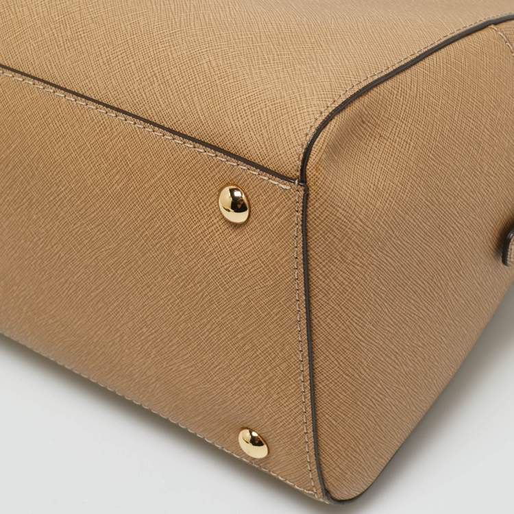 Pre Owned MICHAEL Michael Kors Beige Leather Large Sandrine Satchel