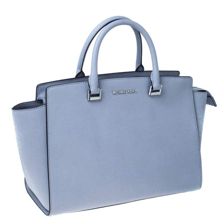 Pre Owned MICHAEL Michael Kors Lilac Saffiano Leather Large Selma Satchel