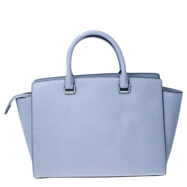 Pre Owned MICHAEL Michael Kors Lilac Saffiano Leather Large Selma Satchel