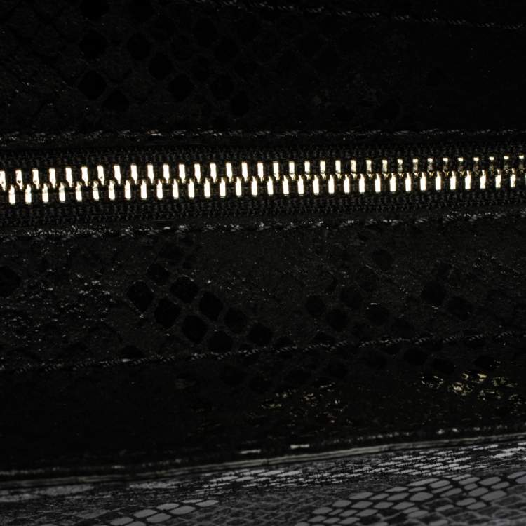 Pre Owned MICHAEL Michael Kors Black Python Effect Nubuck Leather Large New Man Tote