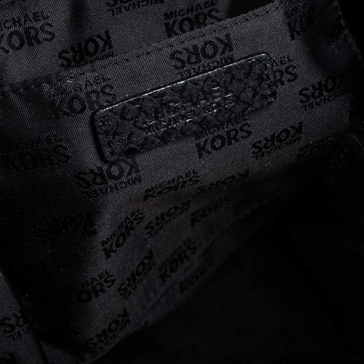 Pre Owned MICHAEL Michael Kors Black Python Effect Nubuck Leather Large New Man Tote