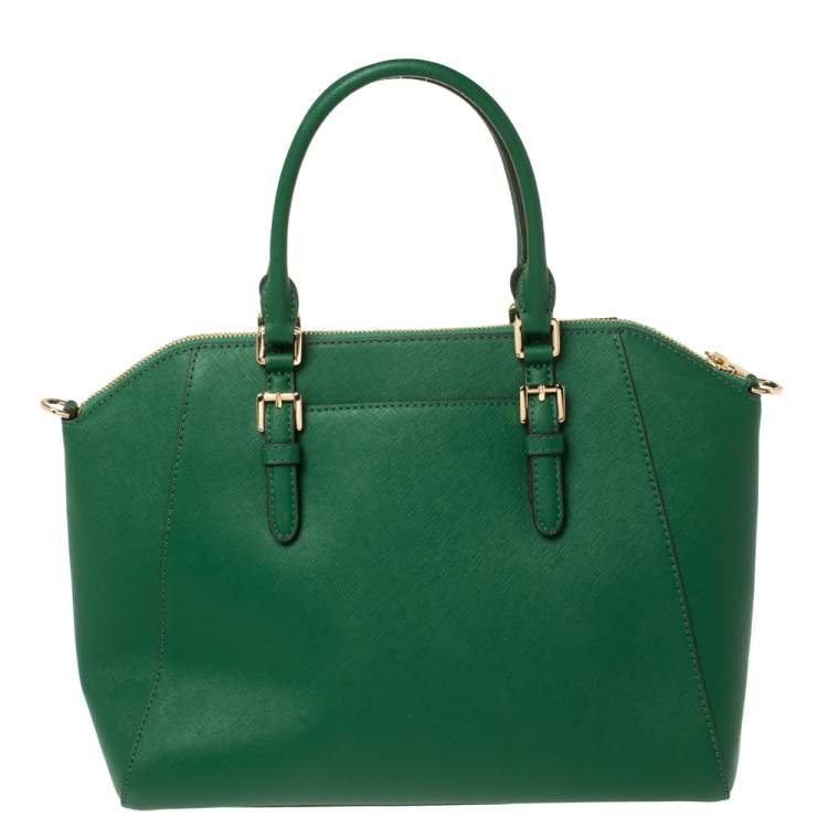 مملوكة مسبقًا MICHAEL Michael Kors Green Leather Large Ciara Satchel