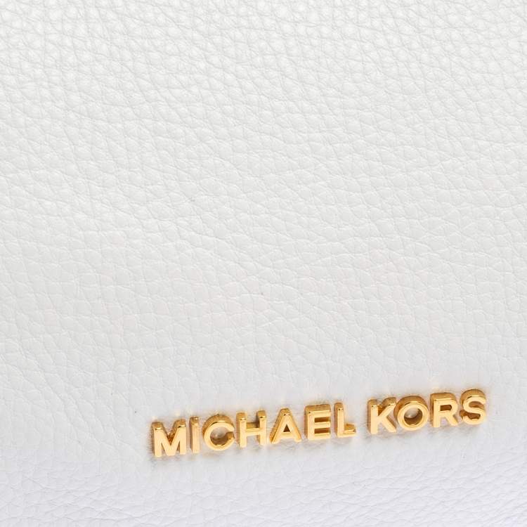 Pre Owned MICHAEL Michael Kors White Leather Jet Set Chain Shoulder Bag