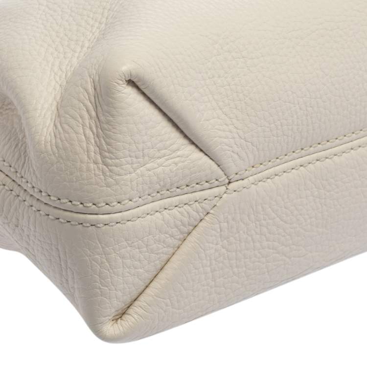 Pre Owned MICHAEL Michael Kors White Leather Jet Set Chain Shoulder Bag