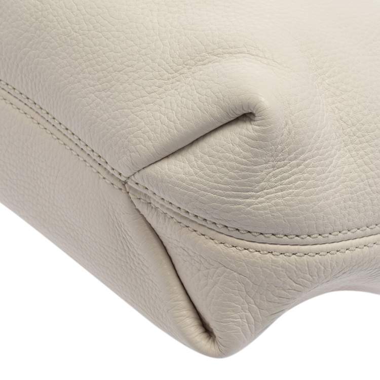 Pre Owned MICHAEL Michael Kors White Leather Jet Set Chain Shoulder Bag