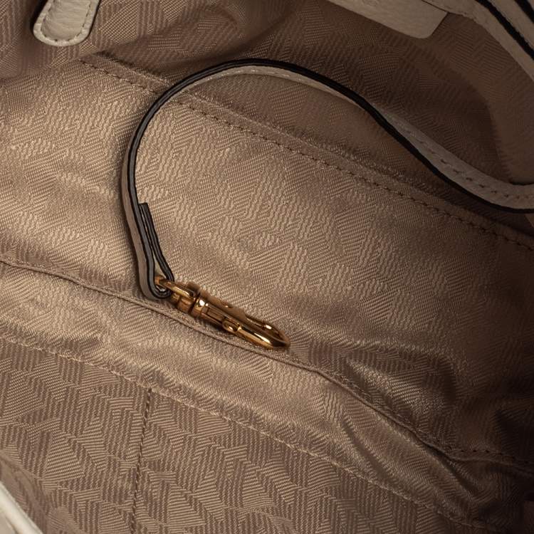 Pre Owned MICHAEL Michael Kors White Leather Jet Set Chain Shoulder Bag