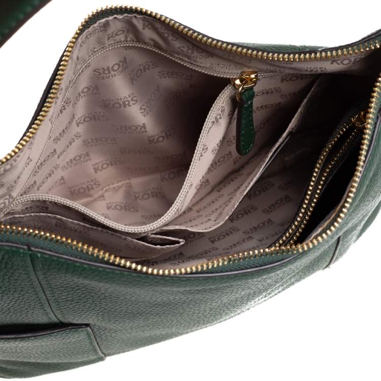 Pre Owned MICHAEL Michael Kors Green Leather Anita Hobo