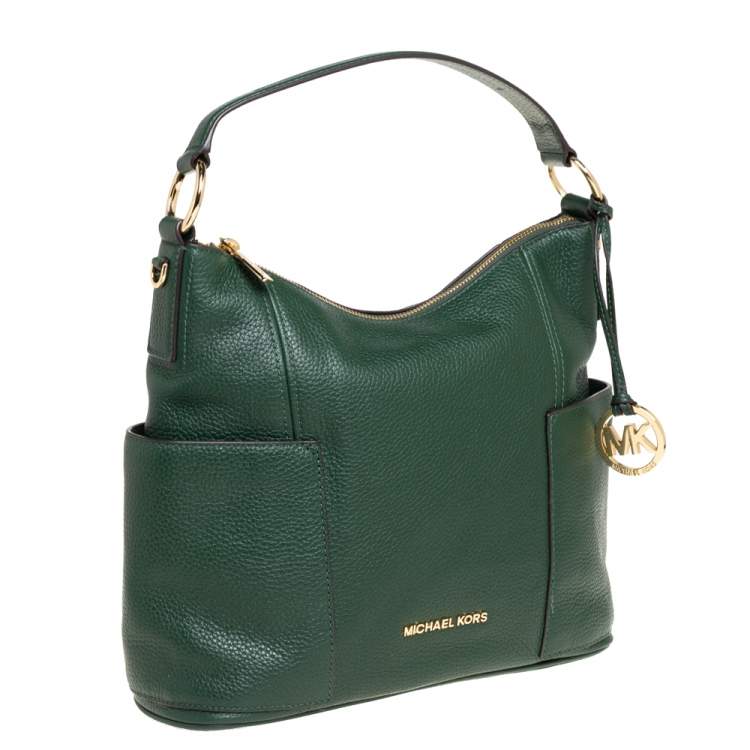 Pre Owned MICHAEL Michael Kors Green Leather Anita Hobo