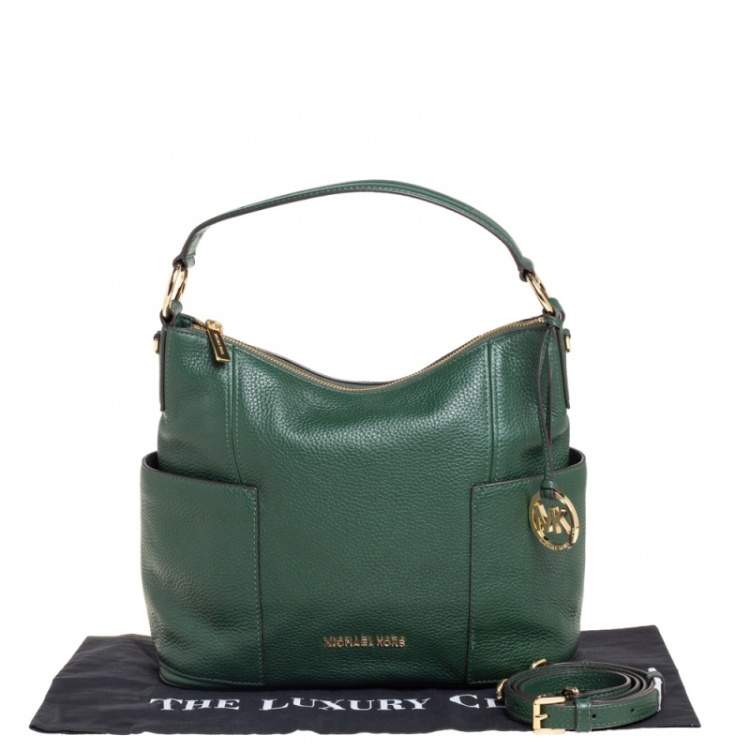 Pre Owned MICHAEL Michael Kors Green Leather Anita Hobo