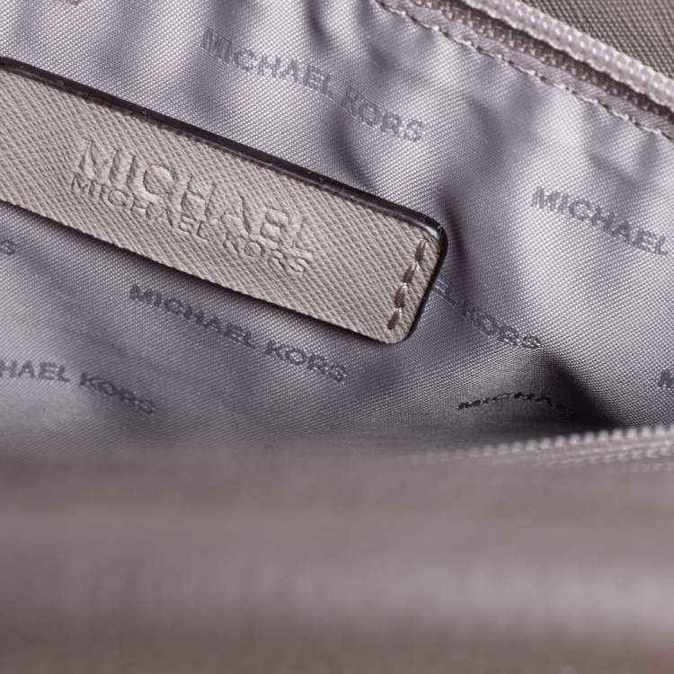 Pre Owned MICHAEL Michael Kors Grey Grained Leather Large Mercer All In One Tote