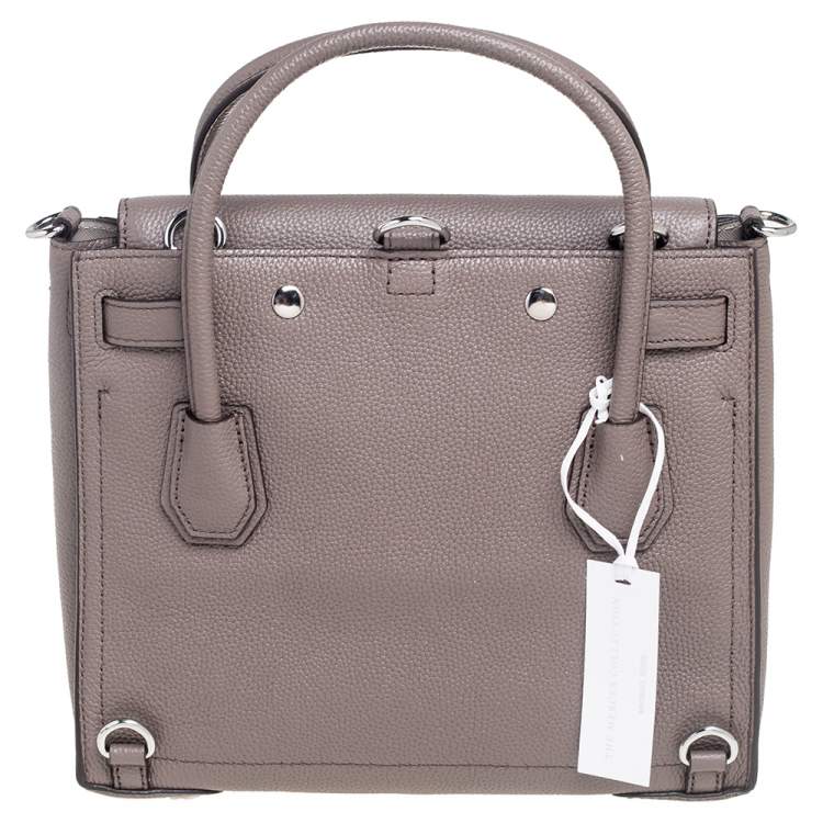 Pre Owned MICHAEL Michael Kors Grey Grained Leather Large Mercer All In One Tote