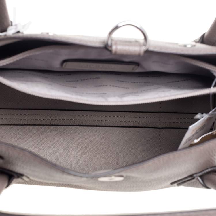 Pre Owned MICHAEL Michael Kors Grey Grained Leather Large Mercer All In One Tote
