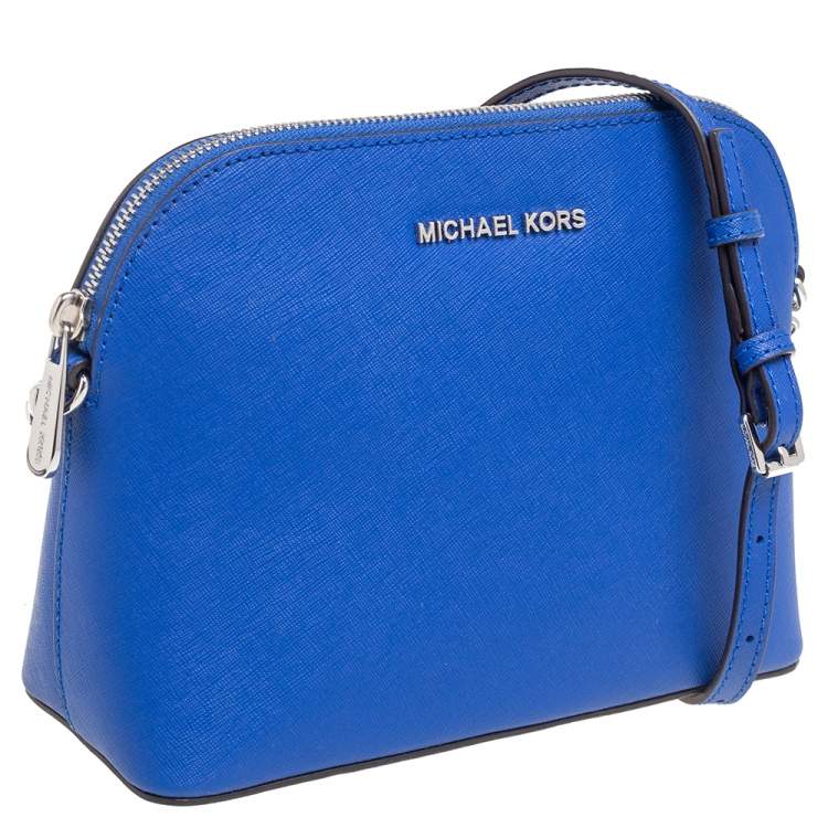 Pre Owned MICHAEL Michael Kors Royal Blue Saffiano Leather Cindy Crossbody Bag