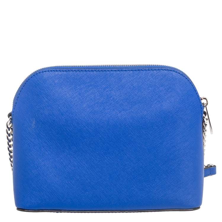 Pre Owned MICHAEL Michael Kors Royal Blue Saffiano Leather Cindy Crossbody Bag