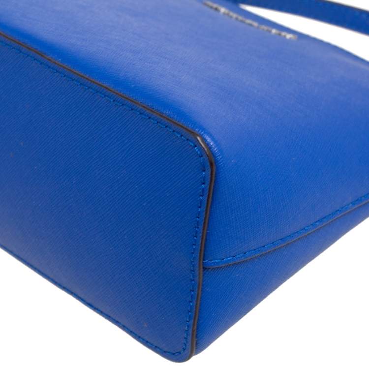 Pre Owned MICHAEL Michael Kors Royal Blue Saffiano Leather Cindy Crossbody Bag