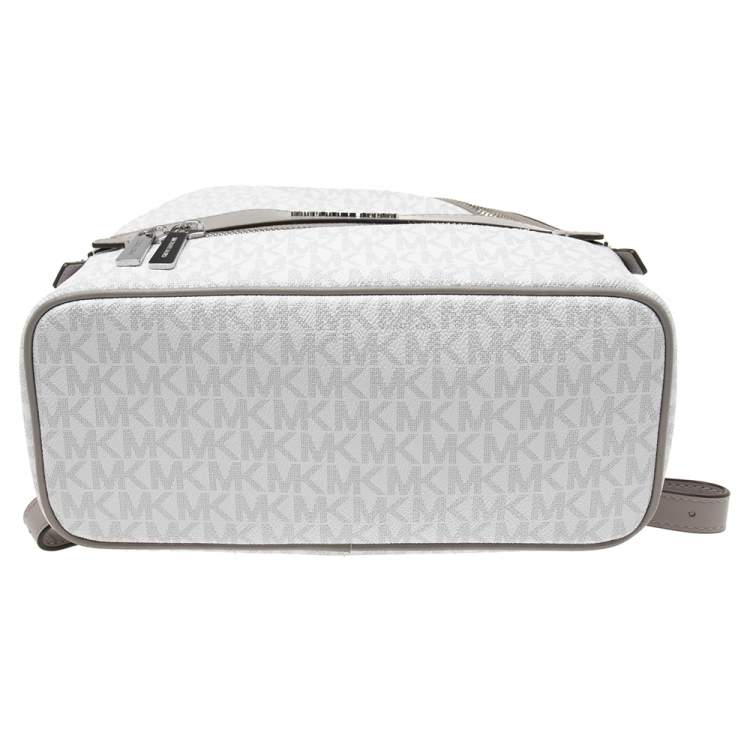 Pre Owned MICHAEL Michael Kors Grey Signature Coated Canvas and Leather Medium Kenly Backpack
