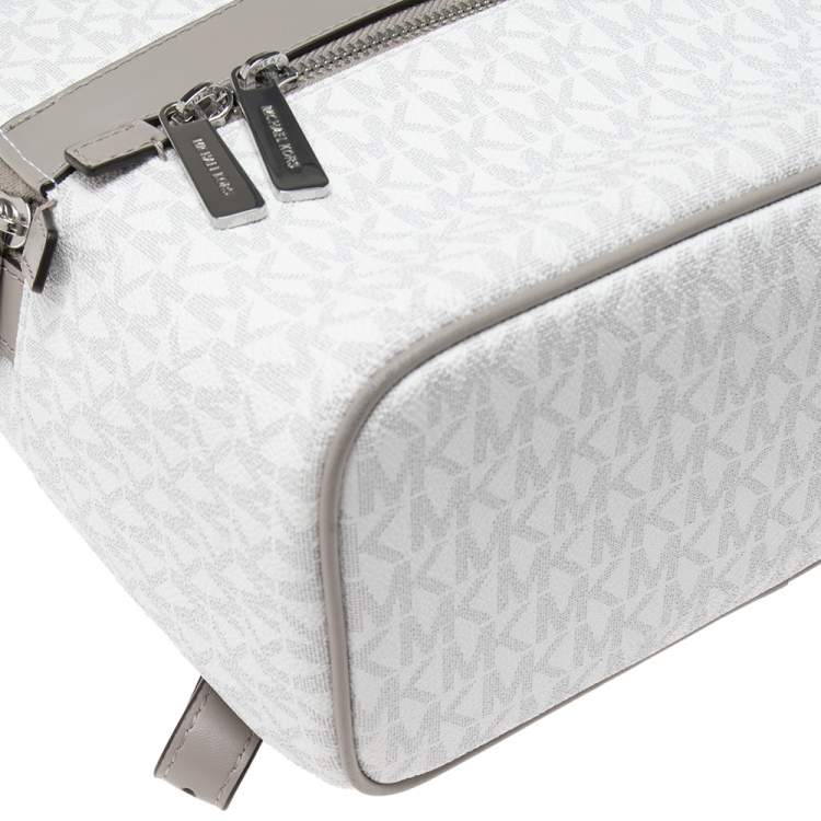 Pre Owned MICHAEL Michael Kors Grey Signature Coated Canvas and Leather Medium Kenly Backpack