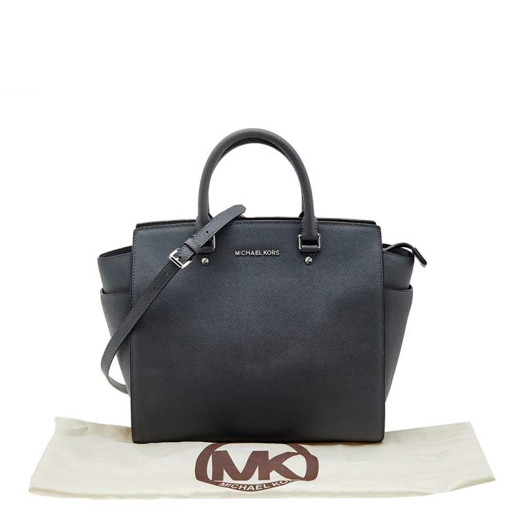 Pre Owned MICHAEL Michael Kors Grey Leather Large Selma Tote