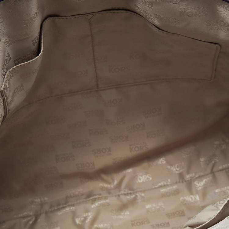 Pre Owned Michael Michael Kors Purple Leather Large Jet Set Travel Tote