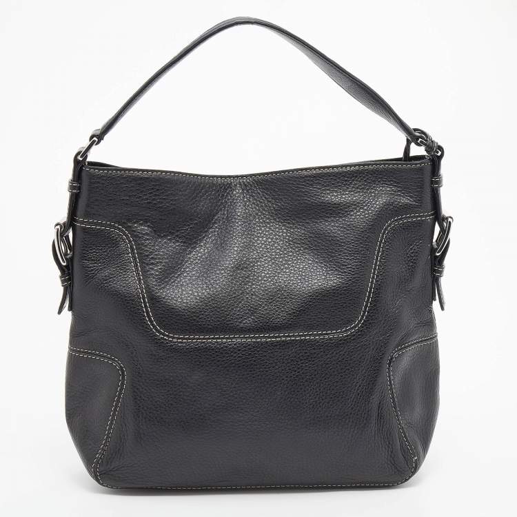 Pre Owned MICHAEL Michael Kors Black Leather Large Brookville Hobo