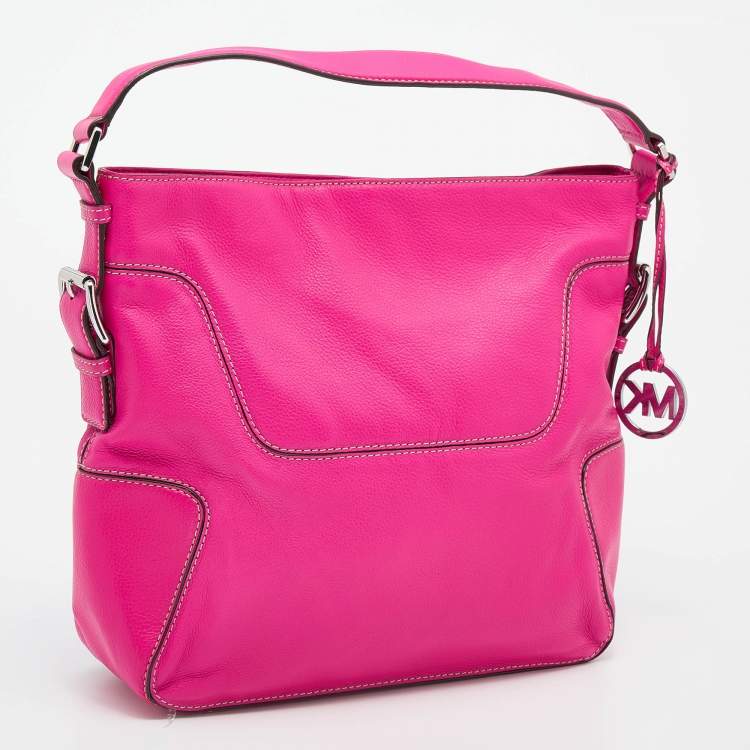 Pre Owned MICHAEL Michael Kors Pink Leather Large Brookville Hobo