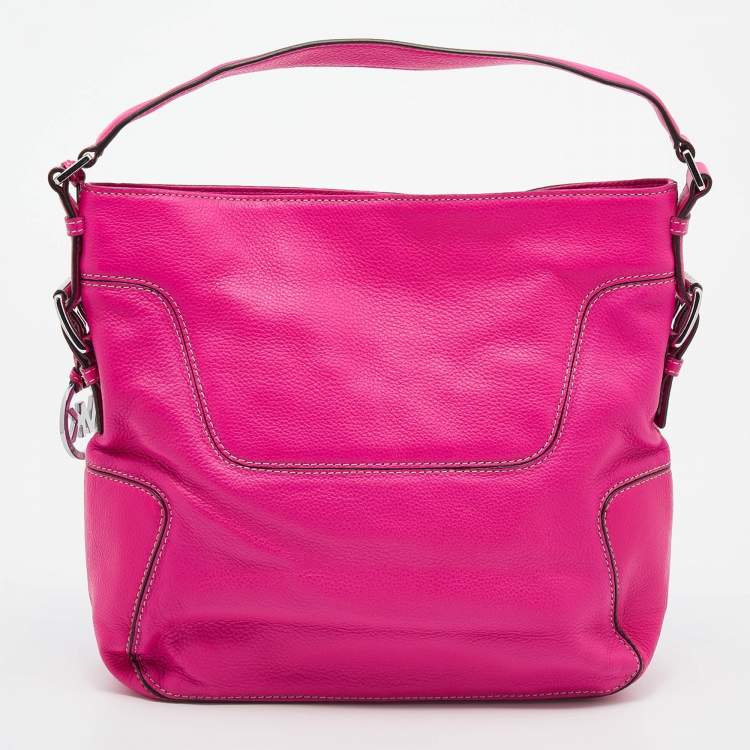 Pre Owned MICHAEL Michael Kors Pink Leather Large Brookville Hobo