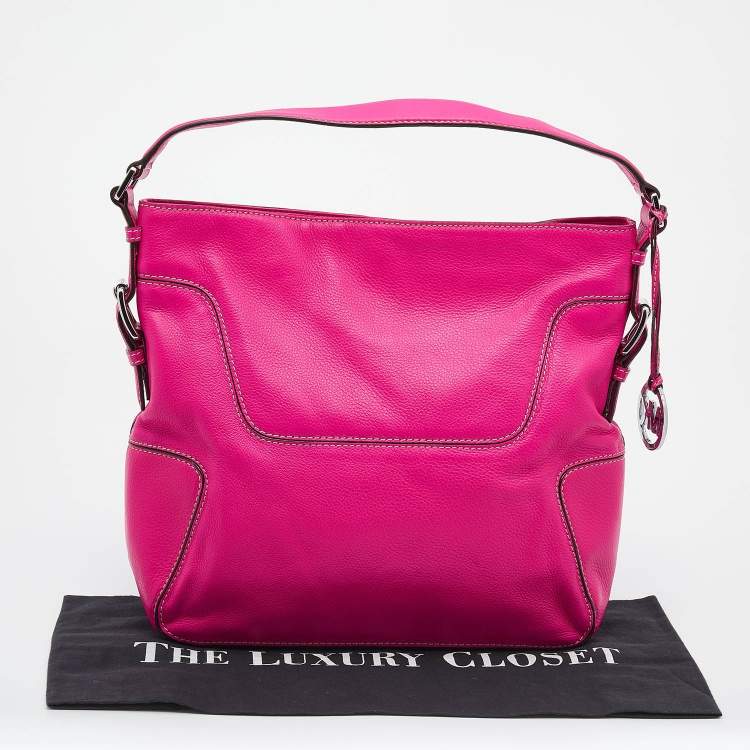 Pre Owned MICHAEL Michael Kors Pink Leather Large Brookville Hobo