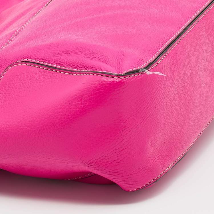 Pre Owned MICHAEL Michael Kors Pink Leather Large Brookville Hobo