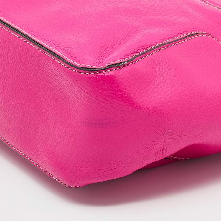 Pre Owned MICHAEL Michael Kors Pink Leather Large Brookville Hobo